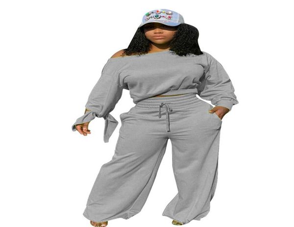 

s3xl women elastic wide leg pants and fleeced long sleeve pullover hoodie crop set two piece outfits fashion casual cloth su6795571, White