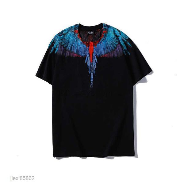 

chaopai mb wing men's and women's t-shirt marcelo classic printed feather short sleeve summerbfy3 26, White;black
