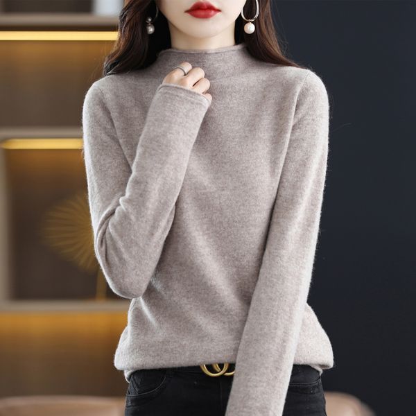 

women's sweaters autumn winter 100 pure wool women sweater turtleneck cashmere knitted pullover fashion keep warm long sleeve 230803, White;black