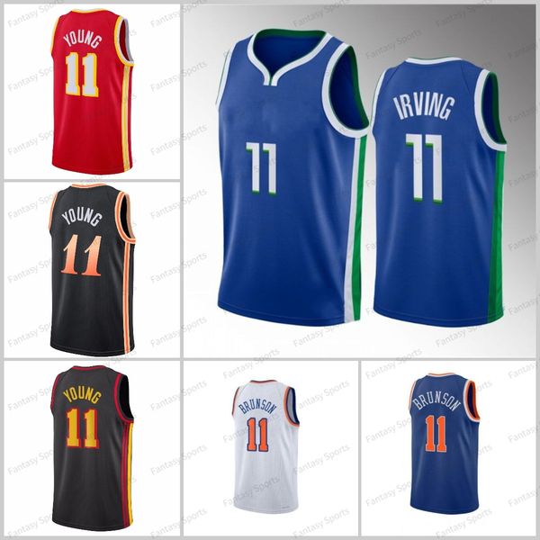 

new season brunson trae 11 jalen young basketball jersey 11 kyrie irving mens stitched jerseys sports mens shirts, Black;red