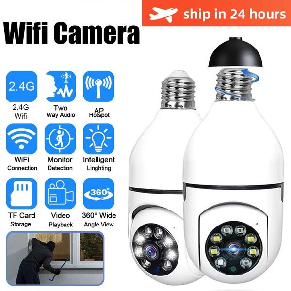 

2.4g wifi bulb surveillance camera home night vision wireless camera 1mp cctv video security protection camera wifi ip monitor
