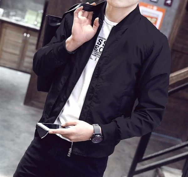 

new arrival spring autumn men039s jackets solid fashion coats male casual slim stand collar bomber jacket men overcoat 4xl279o5612101, Black;brown
