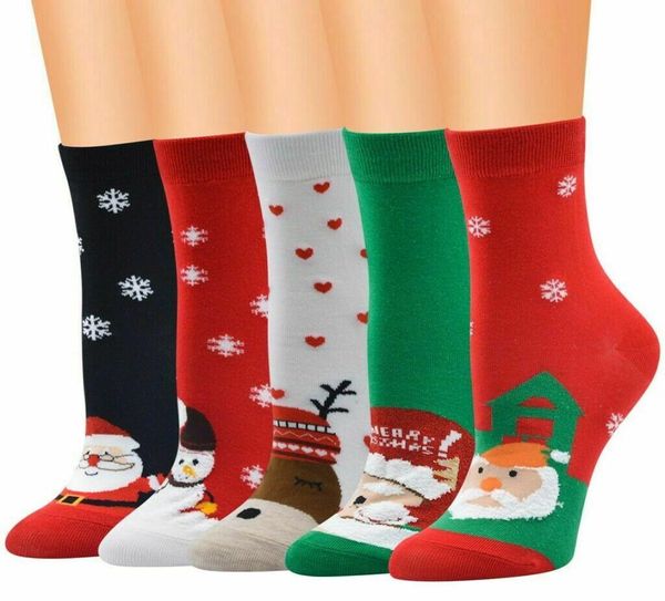 

women winter warm cotton christmas pattern antislip casual socks home sleeping1020851, Black;white