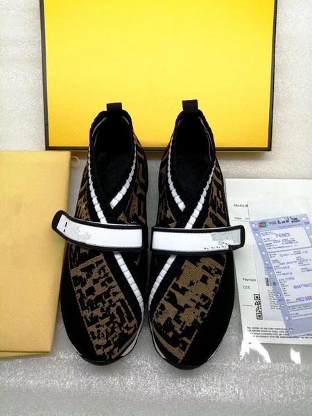 

luxury brand designer womens mens casual shoe track sneaker lighted leather trainer nylon printed platform sneakers 0802, Black