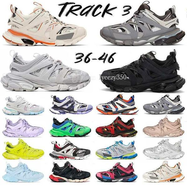 

designers casual shoes track 3.0 18ss t s sneakers paris men women triple white black pink grey beige orange blue platform tracks 3
