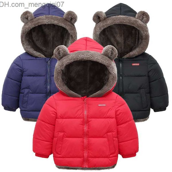 

girl's dresses jackets cashmere children's coat 2023 autumn winter thick jacket boys and girls solid hooded jacket children's, Red;yellow