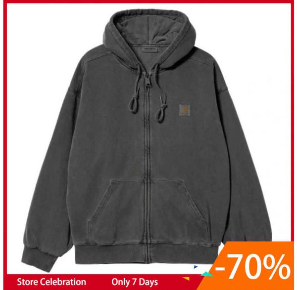 

new men039s hoodies sweatshirt north america brand carhart wash water old sweater motion design 98ess, Black