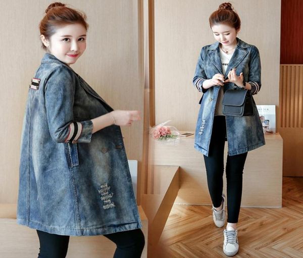 

women039s suits blazers jeans three quarter sleeve long blazer women slim fit korean office wear plus size casacas para mujer9992416, White;black