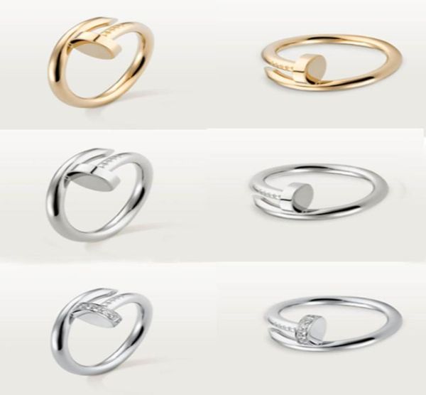 

nail ring designer ring for womenmen gold rings wedding band titanium steel goldplated never fade not allergic5439570, Silver