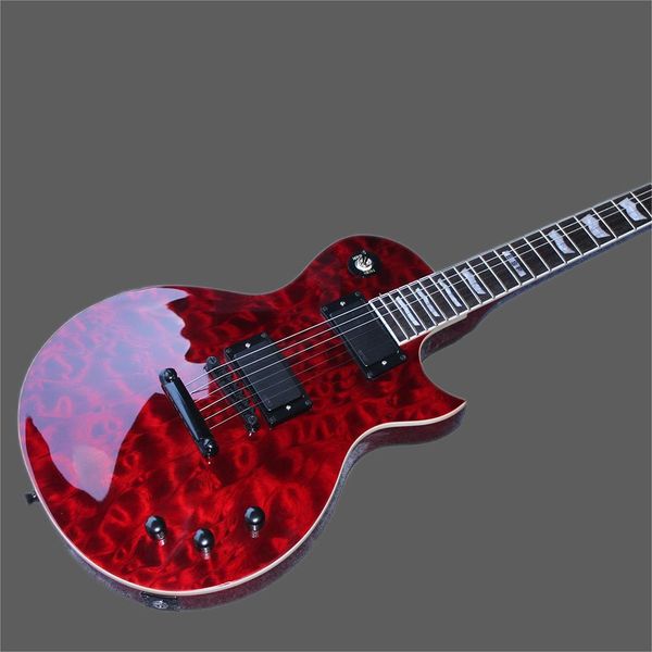 

custom electric guitar, red filled maple veneer guitar, guitar