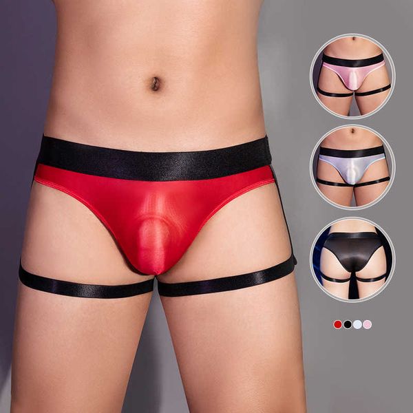 

men's underwear tied with color blocking elastic briefs wild temptation rs3031, Black;white