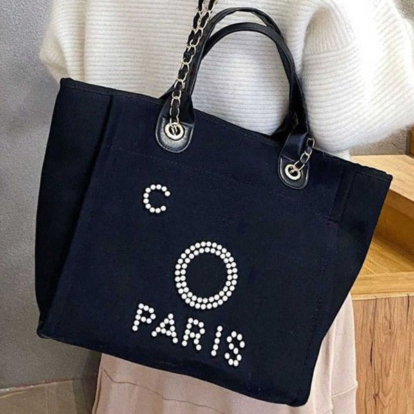 

women's fashion luxury beach bags pearl hand bag brand cc designers women tote evening handbag large capacity female backpacks small po