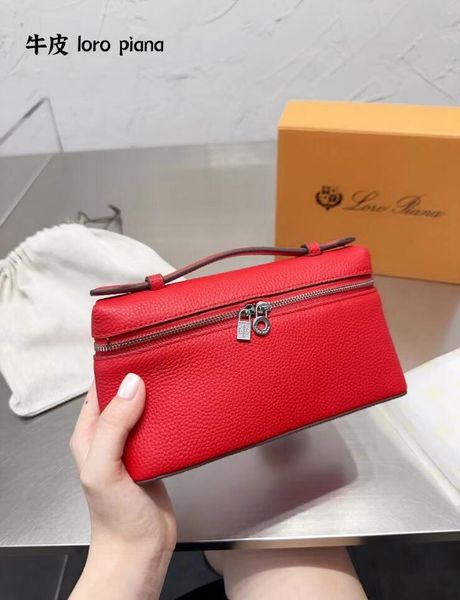 

luxury lp19 shoulder evening bag lady gift loro lunch box bags women evening bags piana lychee pattern high-end leather lp handbag