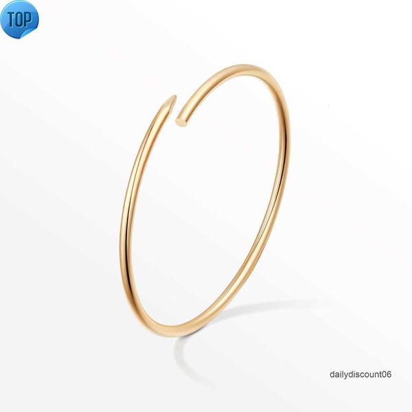 

high edition small model slim nail bracelets bangles for women men aaa cubic zirconia 316l steel jewelry designer luxury, Black