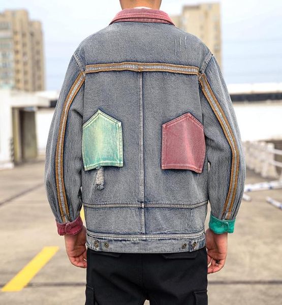 

men039s jackets autumn and winter jacket thick large size loose 5xl casual denim mens fashion stitching retro wind jeans9857099, Black;brown