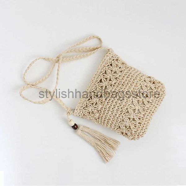 

beach grass small for women's new hollow flower crossbody tassel grass woven versatile vacation beach bagstylishhandbagsstorestylishhan
