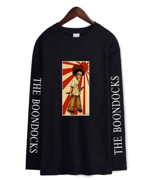 

men039s tshirts the boondocks shirts crew neck men39s shirt long sleeve women tshirts casuaharajuku streetshirt cl24819043242806, White;black