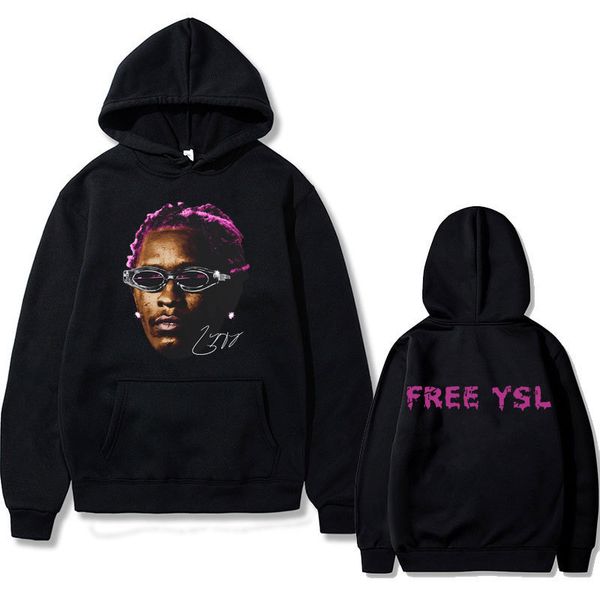 

men's hoodies sweatshirts young thug thugger slime season concert hoodie pink rare hip hop graphic rap streetwear men oversized sweatsh, Black