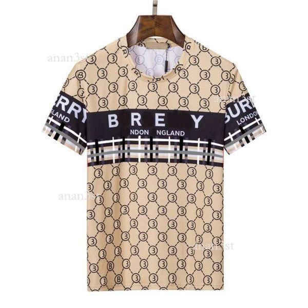 

designer men's t-shirt black and white beige plaid stripe brand pure cotton breathable slim casual shirt street same style men's a, White;black