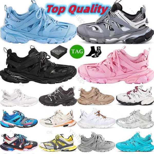 

designer casual shoe track 3 3.0 luxury brand tess.s. gomma leather trainer nylon printed platform triple white black sneakers trainers men