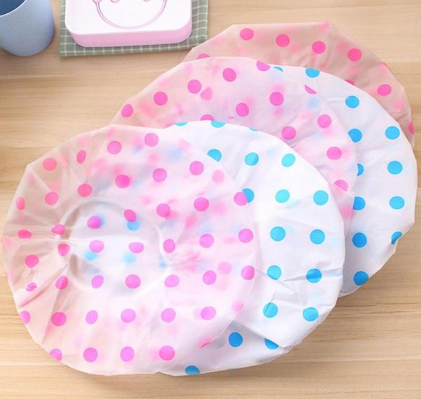 

clear disposable plastic shower caps large elastic thick bath beanie women spa bathing accessory fast f32618242725