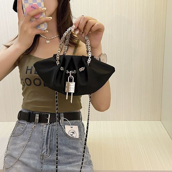 

designer bag fashionable texture bag versatile niche pleated cloud dumpling dumplings bag chain strap handbag dinner bag