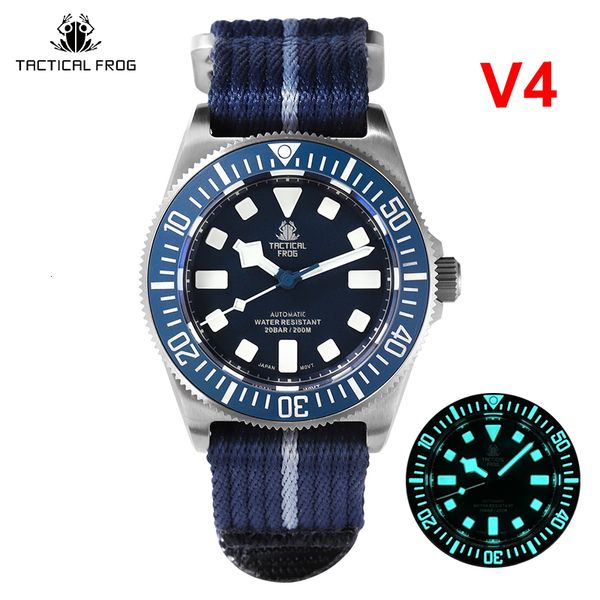 

wristwatches tactical frog fxd v4 dive watch for men 42mm nh35 movement automatic mechanical sapphire 200m waterproof bgw9 luminous 230802, Slivery;brown
