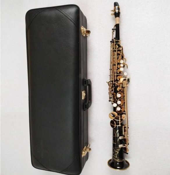 

japan yanagisawa s901 soprano saxophone b black gold lacquer straight pipe soprano sax professional woodwind instruments4778091
