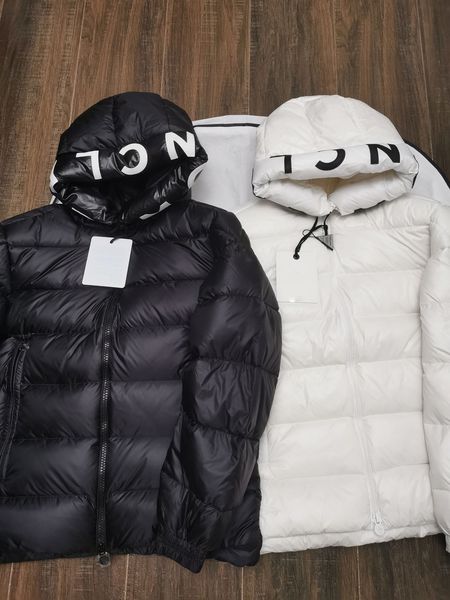

men's new hip hop italian designer fashion down jacket street luxury print casual down jacket 100% white goose jacket 1-5 sizes, Black