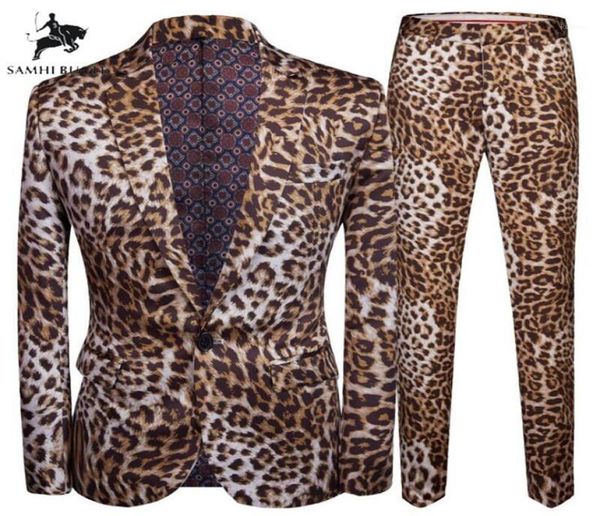 

plus size 5xl trend dj night club leopard print 2 pieces set mens suits jacket with pants stage singers costume casual suit14856918, White;black