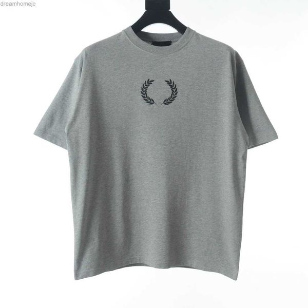 

versatile round neck men's pure cotton short sleeve chest wheat printed t-shirt solid casual basic tee, White;black