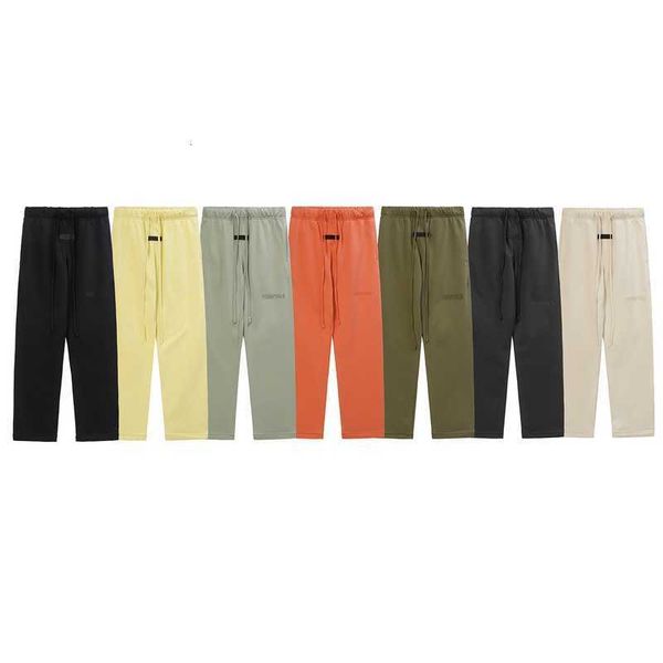 

essentils flocking letter pants men women hip hop streetwear sweatpants terry drawstring fashion casual pant, Black