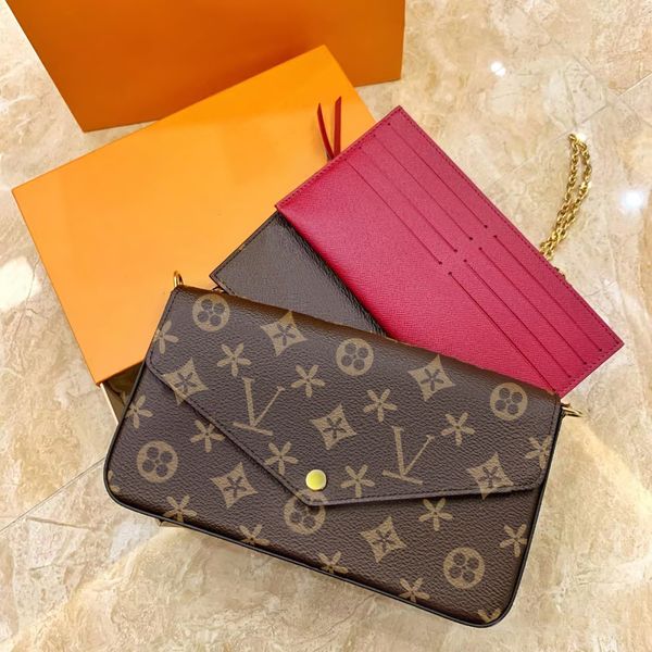 

womens fashion m61276 multi felicie pochette travel bag totes mens cowhide handbags wallets hobo shoulder shopper bag luxury designers chain