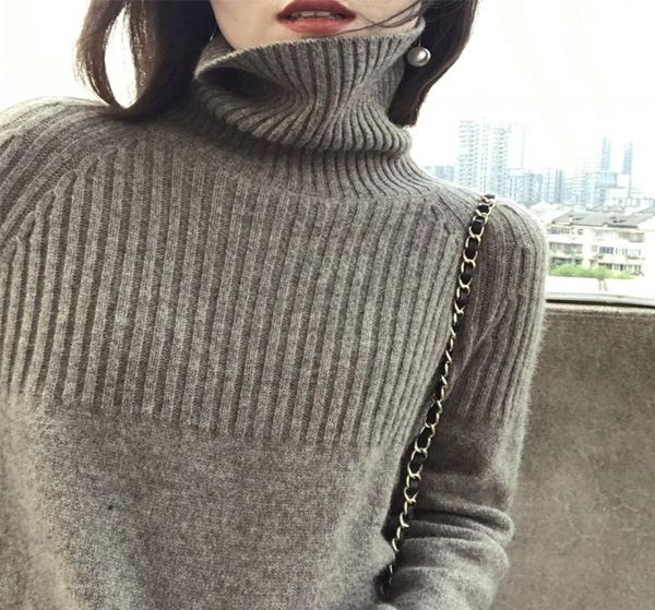 

fashionbeliarst 19 autumn and winter new cashmere women039s high collar loose pullover lazy wind sweater large size was thin y8467694, White;black