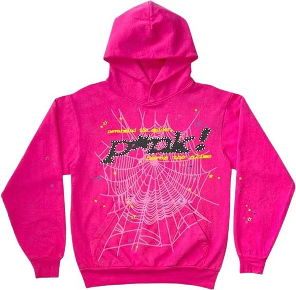 

fashion men and women young thug stars wear the same sp5der 555555 foam letter sweater, Black