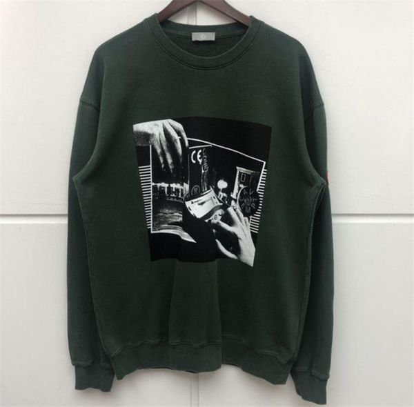 

cavempt sweatshirts men women loose retro washed do old streetwear hip hop green gray ce cav empt hoodies t2005318260666, Black