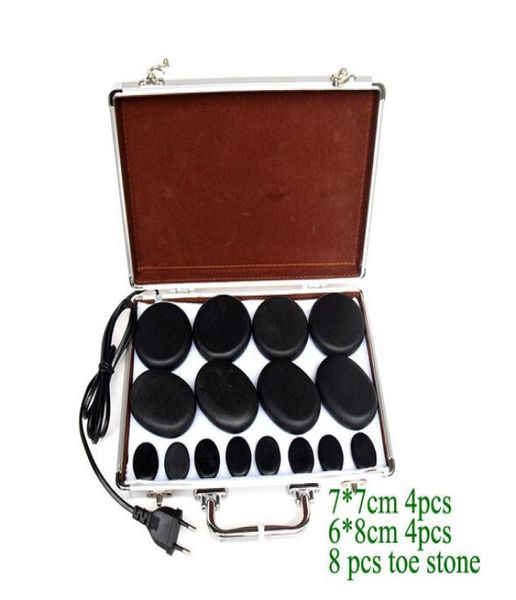 

healthy life 16pcs set massage stones massage lava natural stone set spa rock basalt stone with heater box6377338