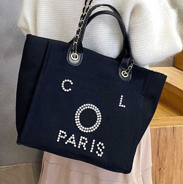 

classic women's luxury evening bags pearl beach handbag brand cc designers women tote bag large capacity female backpack small portable