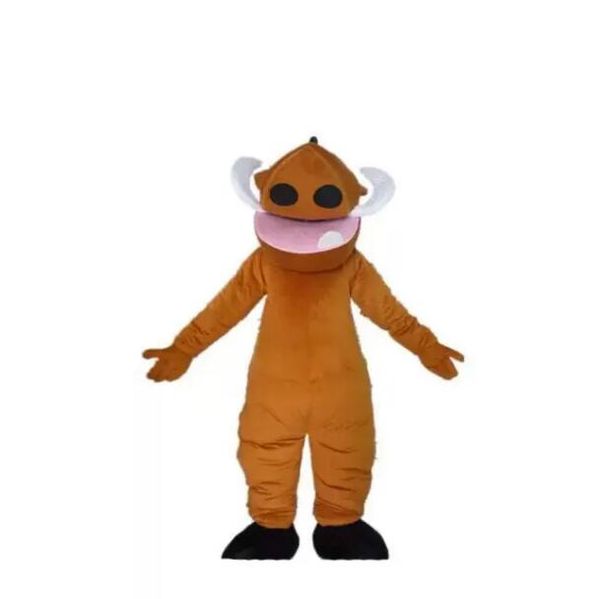 

discount factory sale the head a brown boar mascot costume for to wear, Red;yellow