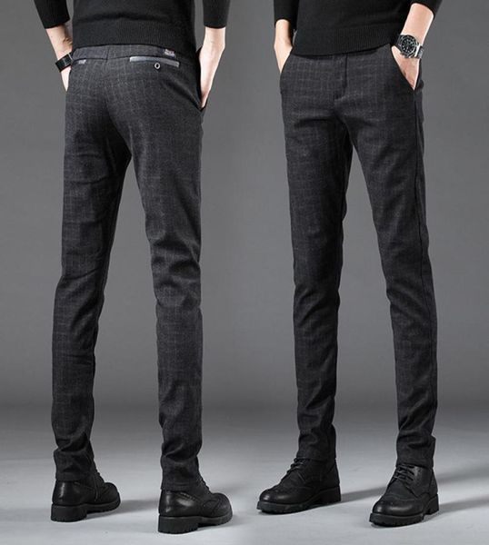 

men039s pants 2021 spring autumn casual men cotton slim fit chinos fashion trousers male brand clothing 5 colors plus size 2839100460, Black