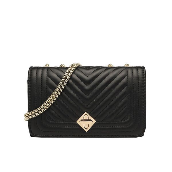 

women shoulder crossbody bag lady handbag luxury designer bags leather chain clutch flap tote thread purse fashion cover solid hasp waist sq