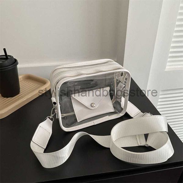 

shoulder bags fashion and leisure small fresh one shoulder letter envelope transparent jelly bag 2023 new broadband bag women's crossbo