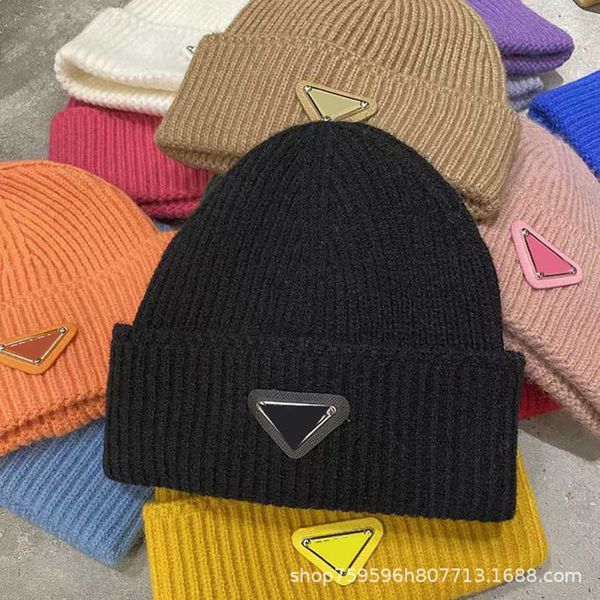 

r luxury hat korean fashion inverted triangle knitted hat casual versatile woolen men's cold, Blue;gray
