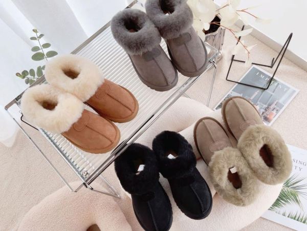 

australia snow boots designer womens classics mini boot platform ankle warm fur booties australian fluffy fuzz mule tazz slippers size eur35, Black