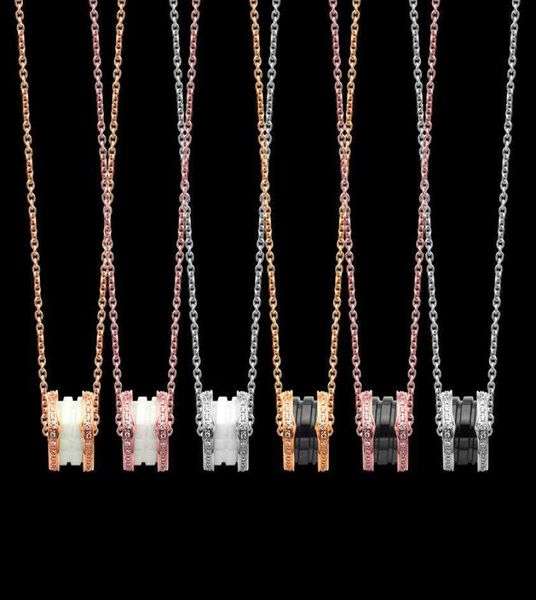 

stainless steel b letter couple necklaces 3 colors classic style thread black and white ceramic women designer jewelr8865028, Silver