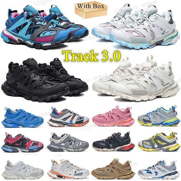 

brand luxury designer men women casual shoes track 3 3.0 triple white black sneakers tess.s. gomma leather trainer nylon printed platform tr