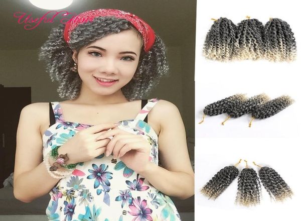 

malibob crochet hair 8inch kinky curly crochet braids synthetic malibob braids hair extension marlybob bug 3pcslot marley braid k4069466, Black