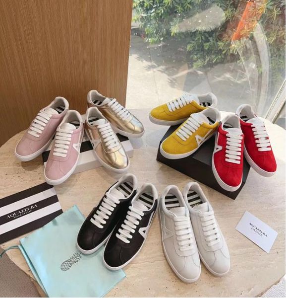 

designer women sneakers luxury the a metallic leather sneaker deerskin low cut flat bottom fashionable classic sneakers german training shoe, Black