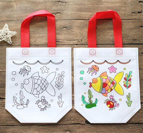 

diy craft kits kids coloring handbags children creative drawing set for beginners baby learn education toys paintinga567300541, Black