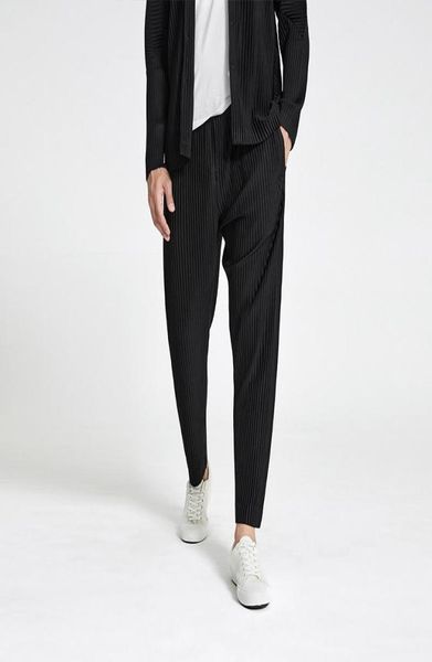 

men039s pants miyake men39s japanese streetwear fashion pleated 2022 summer folded wide leg loose casual trousers men clothi3738111, Black